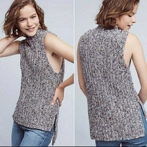 Moth Joelle Sleeveless Gray Sweater Wool Blend Size Medium